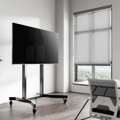 AISENS Soporte de suelo motorizado pro con ruedas para monitor/TV 120kg de 55-100