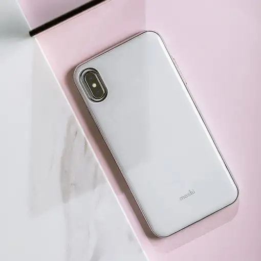Moshi iGlaze funda para teléfono móvil Bumper Plata, Blanco