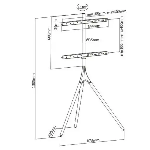 Techly ICA-TR18SAM soporte para TV 165,1 cm (65") Nuez