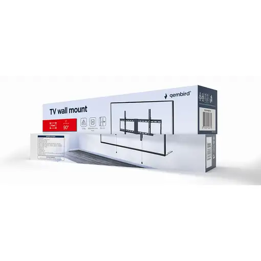 Gembird WM-90F-01 soporte para TV 2,29 m (90") Negro