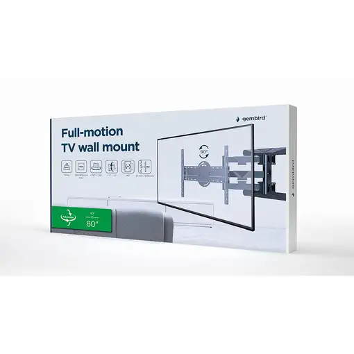 Gembird WM-80STR-01 soporte para TV 2,03 m (80") Acero