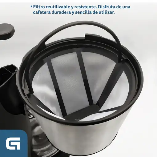 Cafetera de goteo negra, 800 W, 12 tazas, CAF-NAROMA GRUNKEL