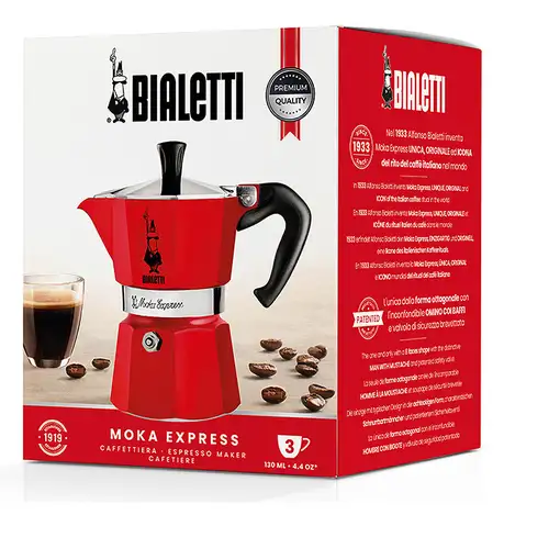 Cafeteras italianas Rojo 3 cups 04-4942 BIALETTI