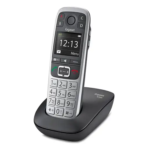 Gigaset E560 teléfono Teléfono DECT Identificador de llamadas Negro, Plata Gigaset E560 teléfono Teléfono DECT Identificador de llamadas Negro, Plata