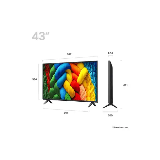 Televisor NanoCell 43'' 4K Ultra HD Negro Smart 43NANO80A6B.AEU LG