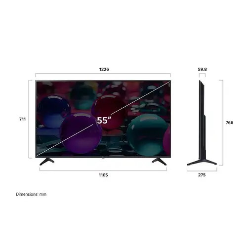 Televisor LED 55" 4K Ultra HD Negro Smart 55UA73003LA LG