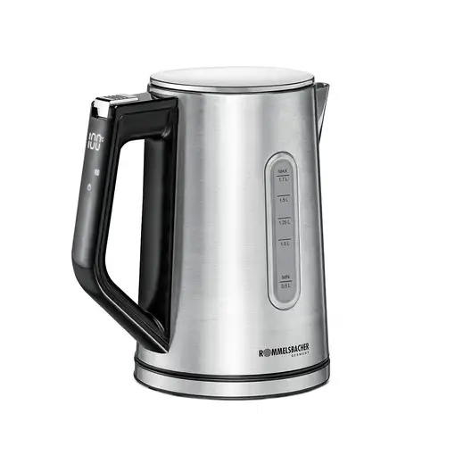 Rommelsbacher Wasserkocher WK 3000 tetera eléctrica 1,7 L 3000 W Negro, Acero inox