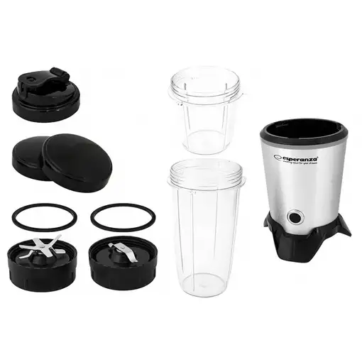 Esperanza EKM028 licuadora Batidora de vaso 1000 W Negro, Acero inoxidable