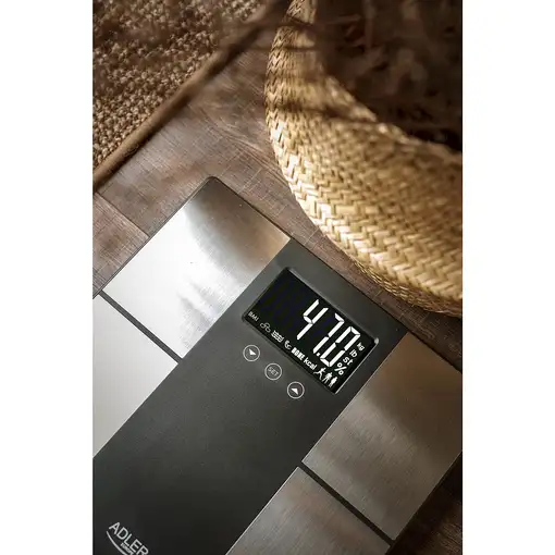 Adler AD 8165 báscula de baño Rectángulo Negro, Gris Báscula personal electrónica