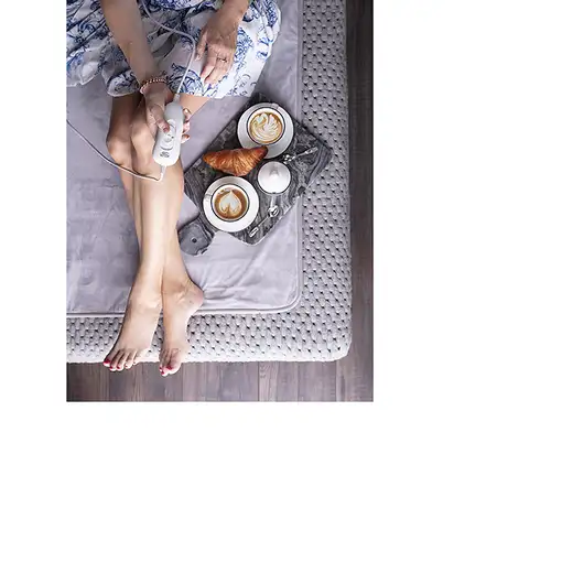 Manta eléctrica 60W 4 temperaturas poliéster gris x150 cm AD 7425 ADLER