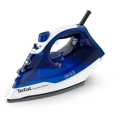 Plancha vapor-seco suela de cerilium 2400 W Azul FV2838E0 TEFAL Plancha vapor-seco suela de cerilium 2400 W Azul FV2838E0 TEFAL