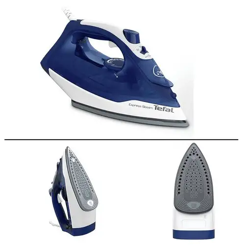 Plancha vapor-seco suela de cerilium 2400 W Azul FV2838E0 TEFAL