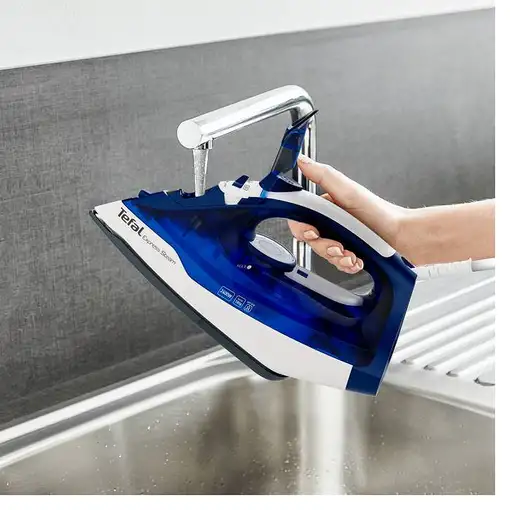 Plancha vapor-seco suela de cerilium 2400 W Azul FV2838E0 TEFAL