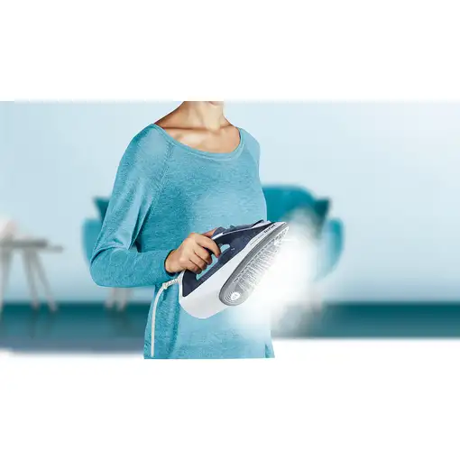 Plancha vapor-seco suela de cerilium 2400 W Azul FV2837E0 TEFAL