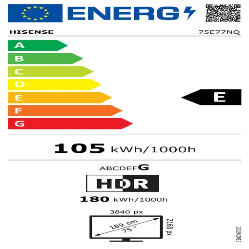 Televisor LED 75" 4K Ultra HD Negro Smart 20014293 HISENSE