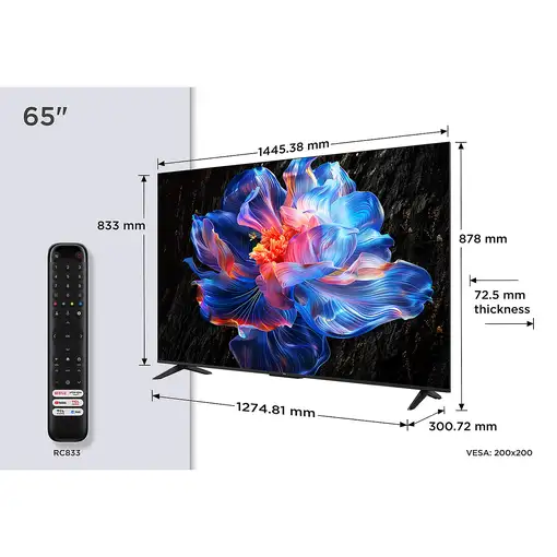 Televisor DLED 65" 4K Ultra HD Metálico Smart 65V6C TCL