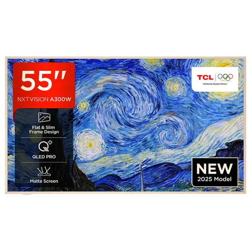 Televisor QLED 55" 4K Ultra HD Blanco Smart 55A300W-UK TCL