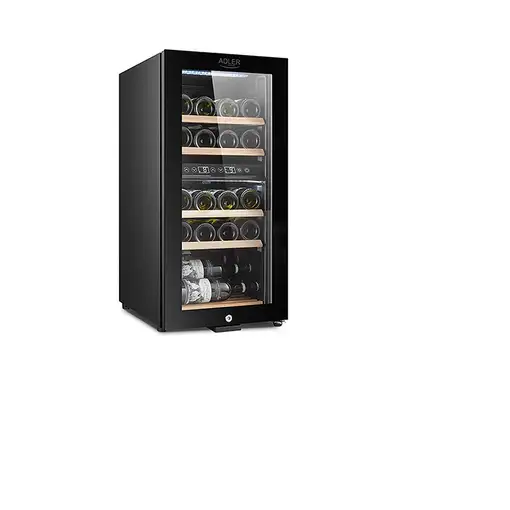 Adler AD 8080 enfriador de vino Nevera de vino Independiente Negro 24 botella(s)