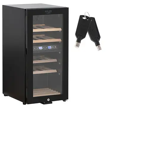 Adler AD 8080 enfriador de vino Nevera de vino Independiente Negro 24 botella(s)