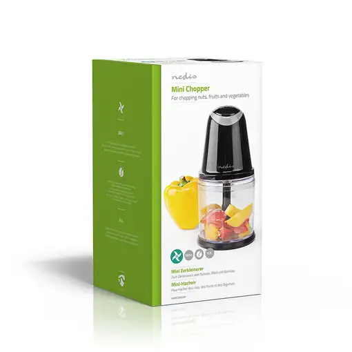 Nedis KAMC200CBK picadora eléctrica de alimentos 0,5 L 260 W Negro