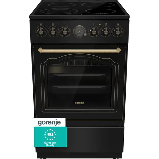 Cocina independiente cerámico 4 zone(s) horno eléctrico Negro 740570 GORENJE Cocina independiente cerámico 4 zone(s) horno eléctrico Negro 740570 GORENJE