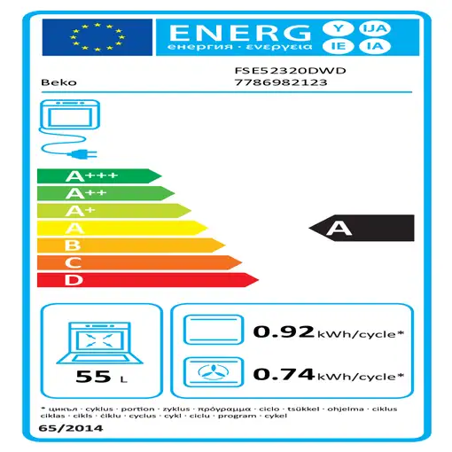 Cocina independiente encimera de gas 4 zone(s) horno eléctrico Blanco FSE5232
