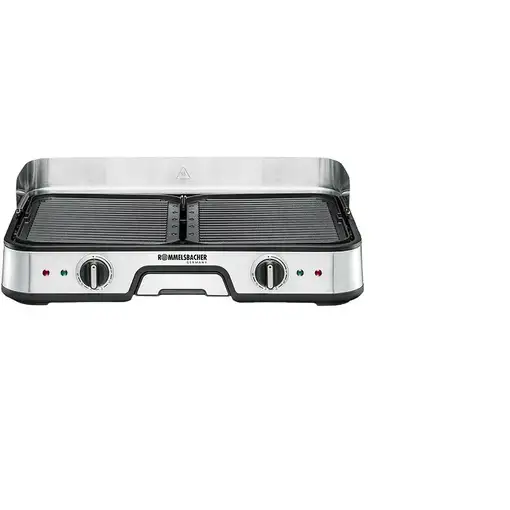 Rommelsbacher BBQ 2025 plancha eléctrica Independiente 2000 W Negro, Acero inoxida