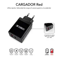 Cargador Pared Smart Charger Pd25W+Qc3.0+C To C/Lightning Cable  Negro