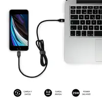 Cargador Pared Smart Charger Pd25W+Qc3.0+C To C/Lightning Cable  Negro
