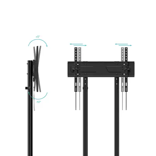 TooQ “KEFRÉN” Soporte de suelo con Ruedas para pantallas de 37”-70”, Negro
