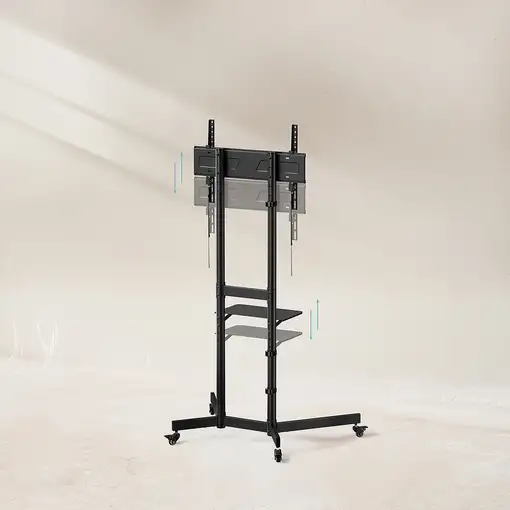 TooQ “KEFRÉN” Soporte de suelo con Ruedas para pantallas de 37”-70”, Negro