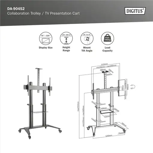 Digitus Collaboration Trolley/carro de presentación para televisor