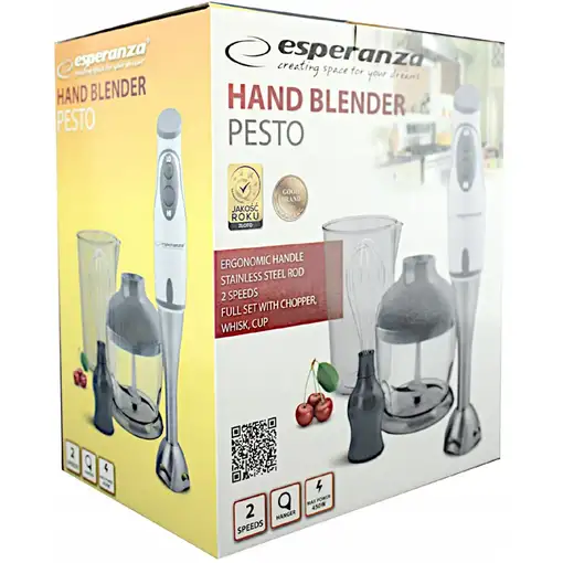 Esperanza EKM003E licuadora 0,75 L Batidora de inmersión 450 W Gris, Blanco