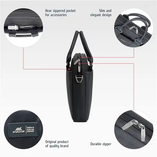 Rivacase 8135 39,6 cm (15.6'') Maletín Negro