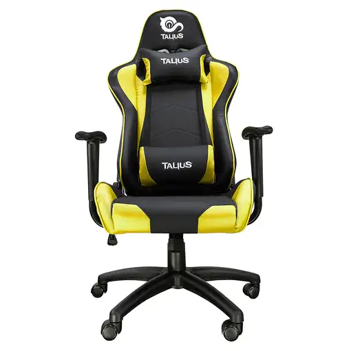 TALIUS Silla Gecko gaming negra/amarilla, brazos fijos