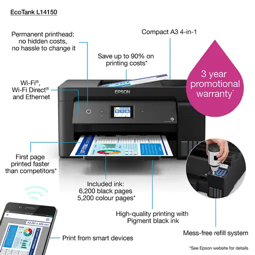 Epson EcoTank L14150 Inyección de tinta 4800 x 1200 DPI 38 ppm Wifi