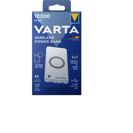 Varta 57913 Polímero de litio 10000 mAh Cargador inalámbrico Blanco