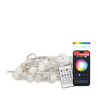 Ksix Guirnalda LED 10m, Iluminación 16 colores RGB, Control remoto, Conectadas, IP