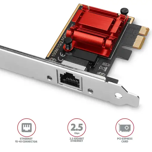 Axagon PCEE-G25 adaptador y tarjeta de red Interno Ethernet 2500 Mbit/s