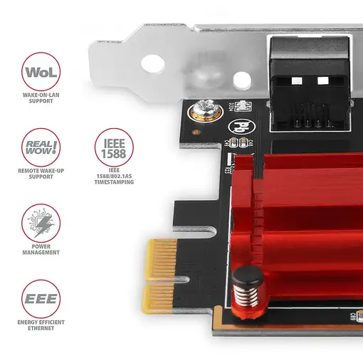 Axagon PCEE-G25 adaptador y tarjeta de red Interno Ethernet 2500 Mbit/s