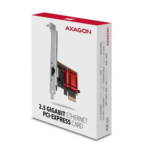 Axagon PCEE-G25 adaptador y tarjeta de red Interno Ethernet 2500 Mbit/s