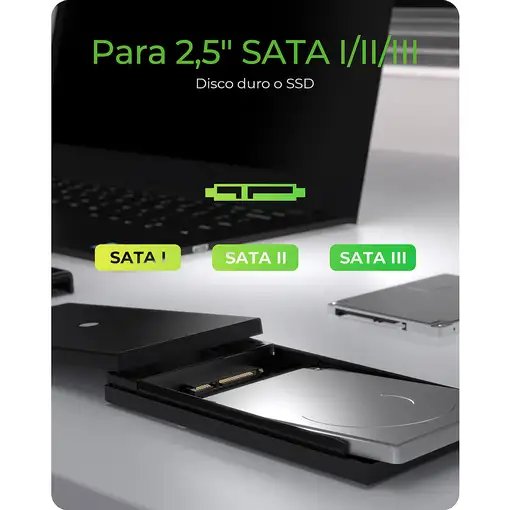 ICY BOX IB-200T-C3 Caja externa para unidad de estado sólido (SSD) Negro 2.5"