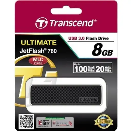 Memoria USB 3.0 Transcend JetFlash 780 de 8GB, color negro