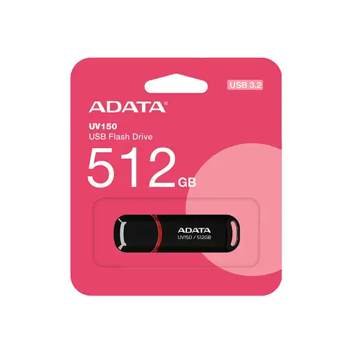 ADATA UV150 unidad flash USB 512 GB USB tipo A 3.2 Gen 1 (3.1 Gen 1) Negro, Rojo