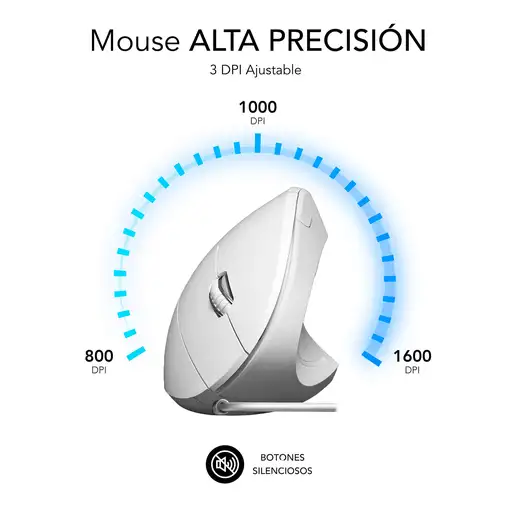 Ratón Glide Vertical Ergo Wired Mouse Blanco