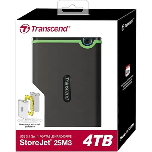 Transcend StoreJet 25M3 disco duro externo 4 TB 2.5'' Micro-USB B 3.2