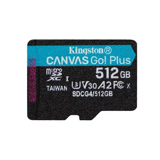 Kingston Technology 512 GB microSDXC Canvas Go Plus Gen4 200R A2 U3