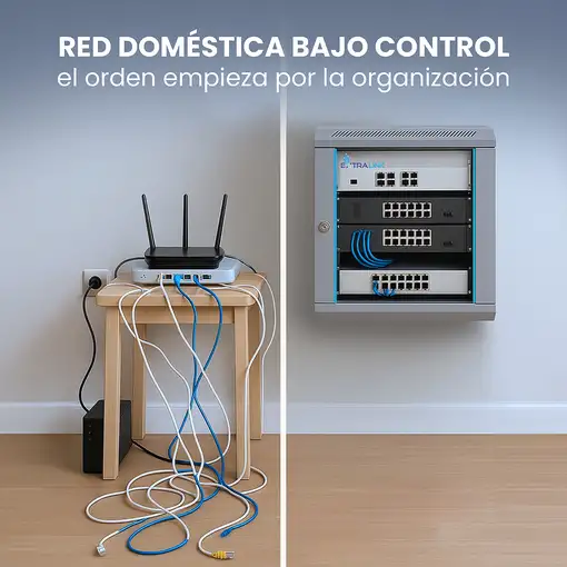 Extralink Armario rackmount 6U 600x450 Gris montaje en la pared