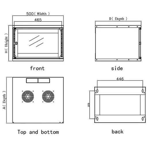 Techly I-CASE EL-1006B32 armario rack 6U Bastidor de pared Negro