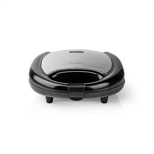 Nedis KAWP200BK gofrera 2 barquillo(s) 750 W Negro, Plata